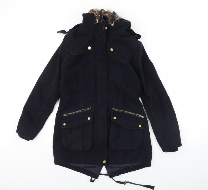 New Look Womens Blue   Overcoat Coat Size 10
