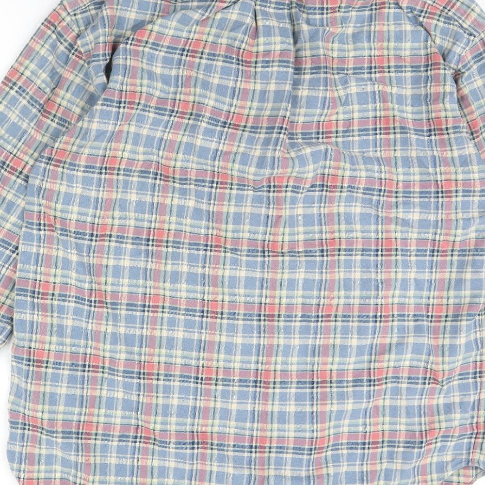 Ralph Lauren Mens Blue Check   Dress Shirt Size XL