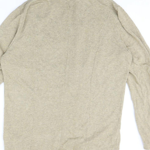 Zara Mens Beige   Cardigan Jumper Size XL