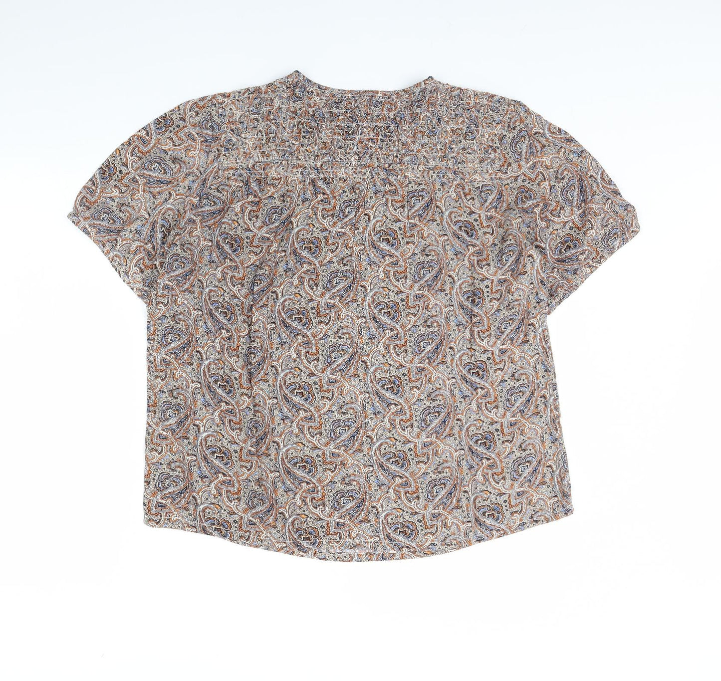 Fat Face Womens Brown Fair Isle  Basic Blouse Size 16