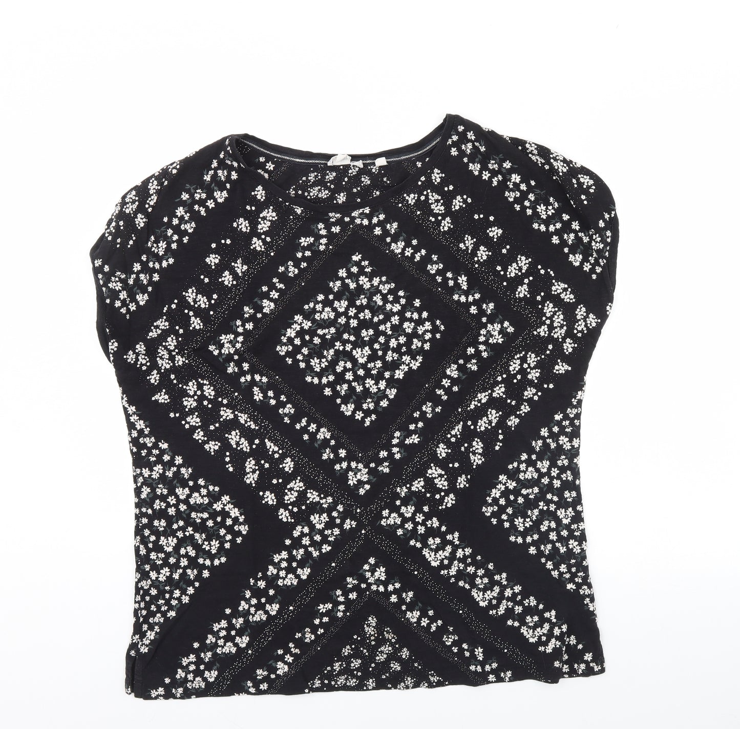 Fat Face Womens Black Geometric  Basic Blouse Size 18