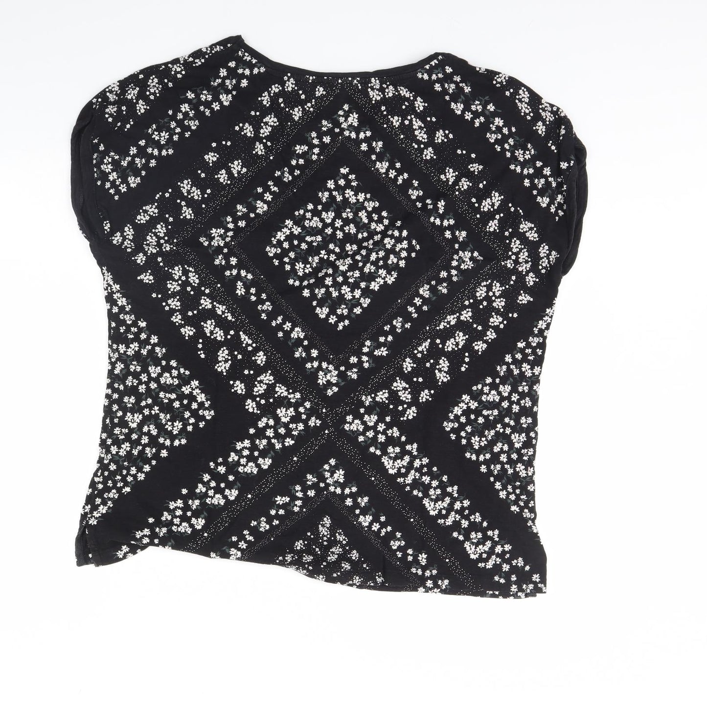 Fat Face Womens Black Geometric  Basic Blouse Size 18