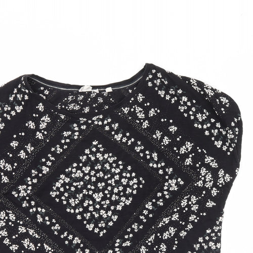 Fat Face Womens Black Geometric  Basic Blouse Size 18