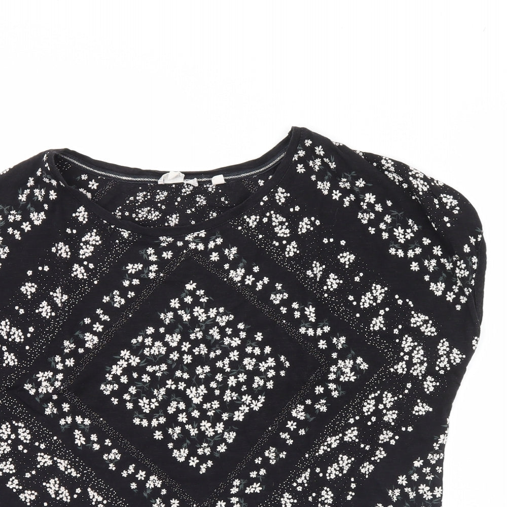 Fat Face Womens Black Geometric  Basic Blouse Size 18