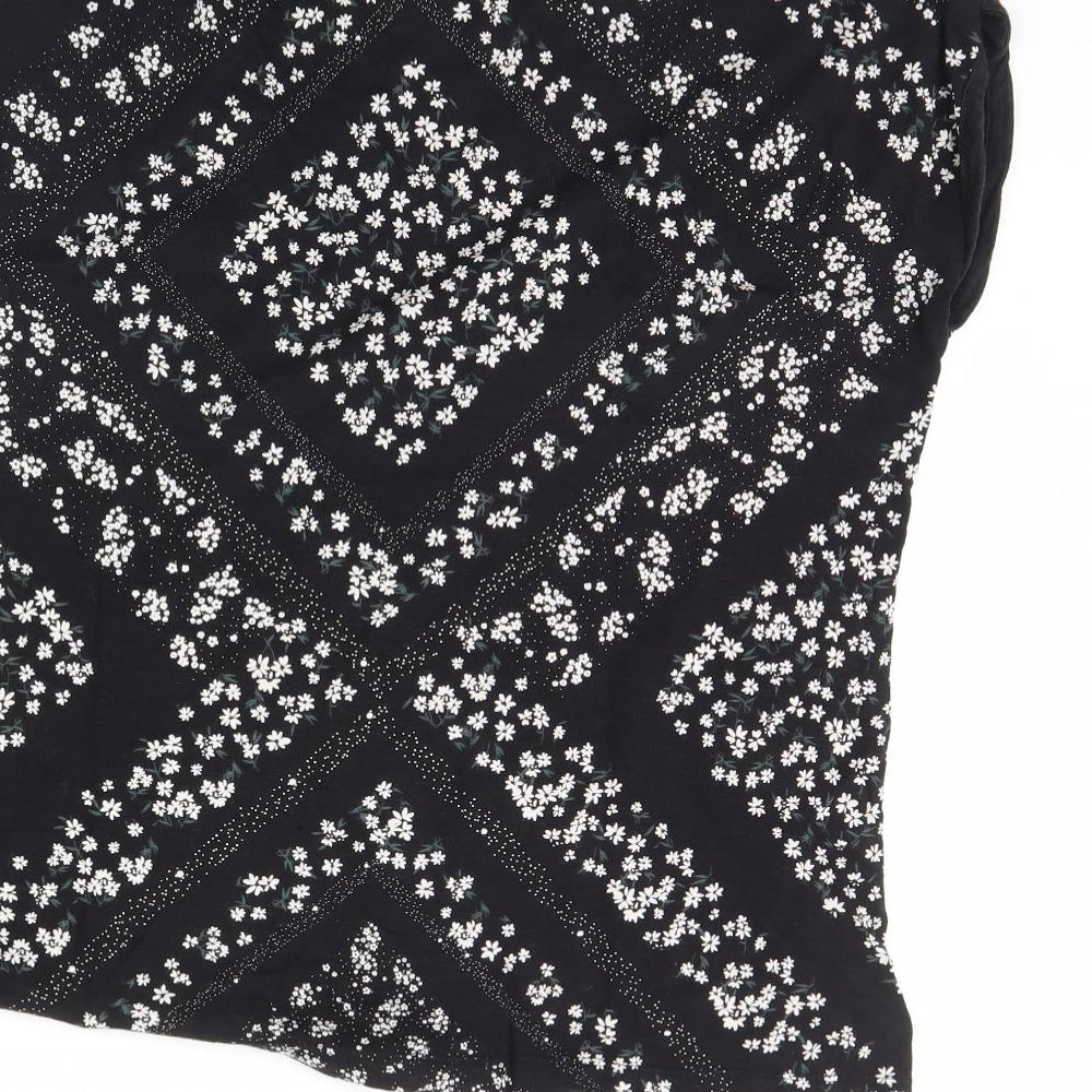 Fat Face Womens Black Geometric  Basic Blouse Size 18
