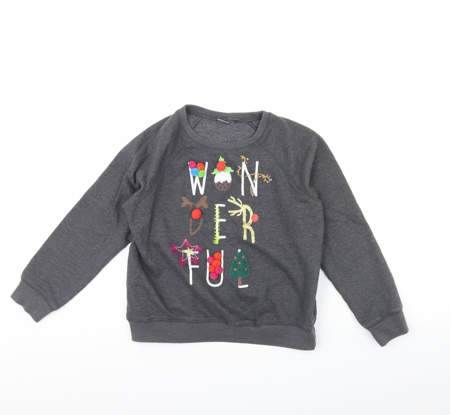 NEXT Girls Grey   Pullover Jumper Size 12 Years  - Christmas