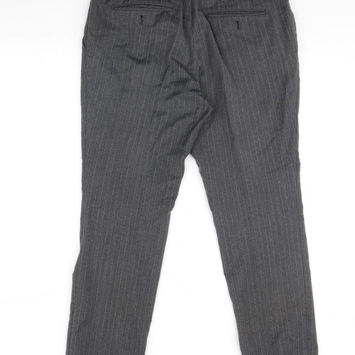 NEXT Mens Grey Striped  Dress Pants Trousers Size 34 L29 in