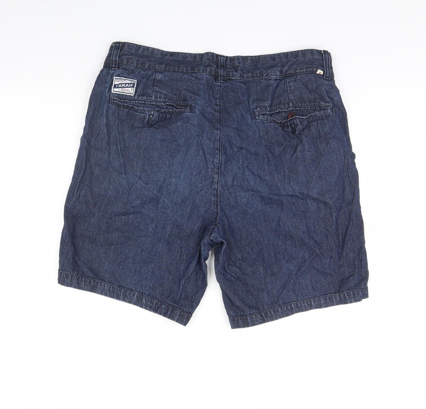 Farah Mens Blue  Denim Chino Shorts Size 32