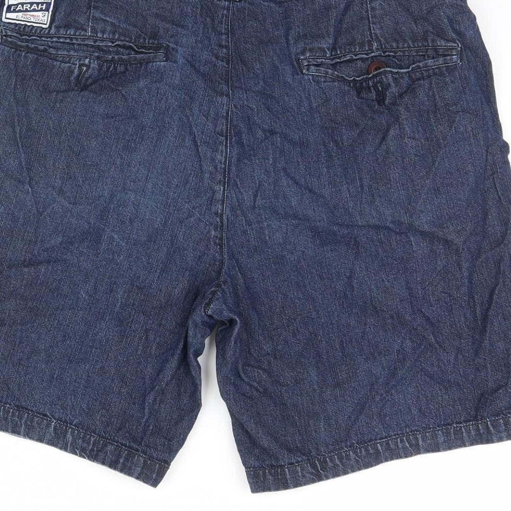 Farah Mens Blue  Denim Chino Shorts Size 32