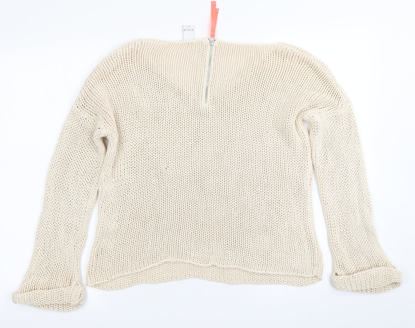 VILA Womens Beige  Knit Pullover Jumper Size M