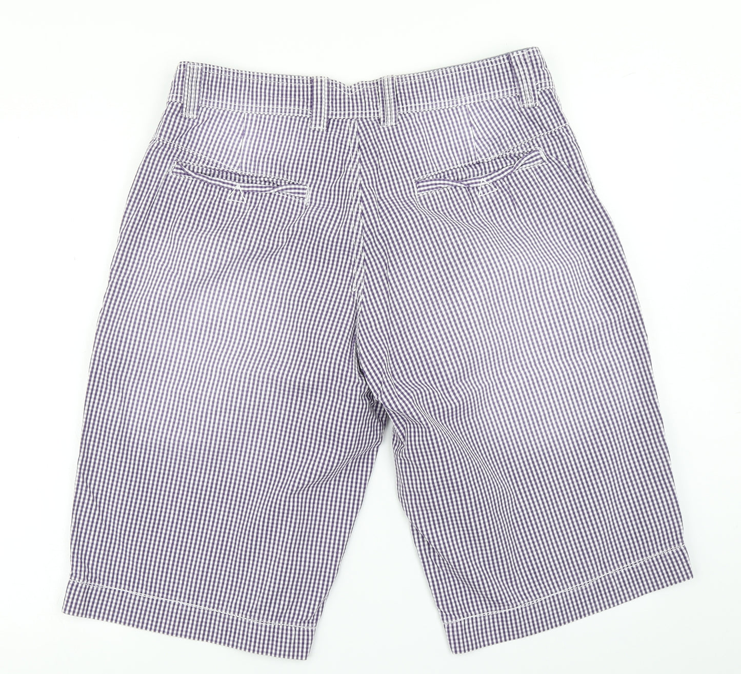 NEXT Mens Purple Check  Chino Shorts Size 36 in