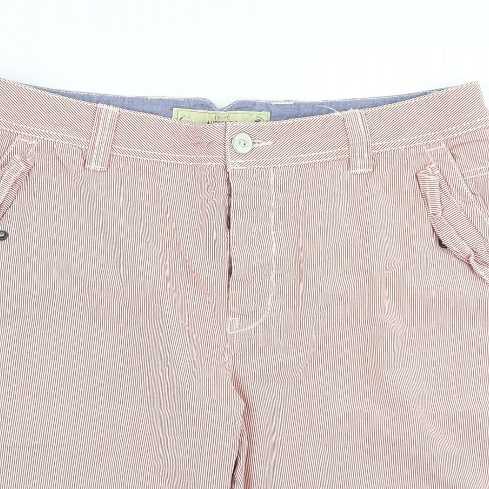 NEXT Mens Red Striped  Chino Shorts Size 36 in