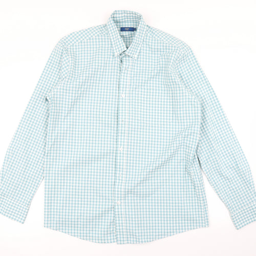 Cotton Traders Mens Black Check   Button-Up Size M