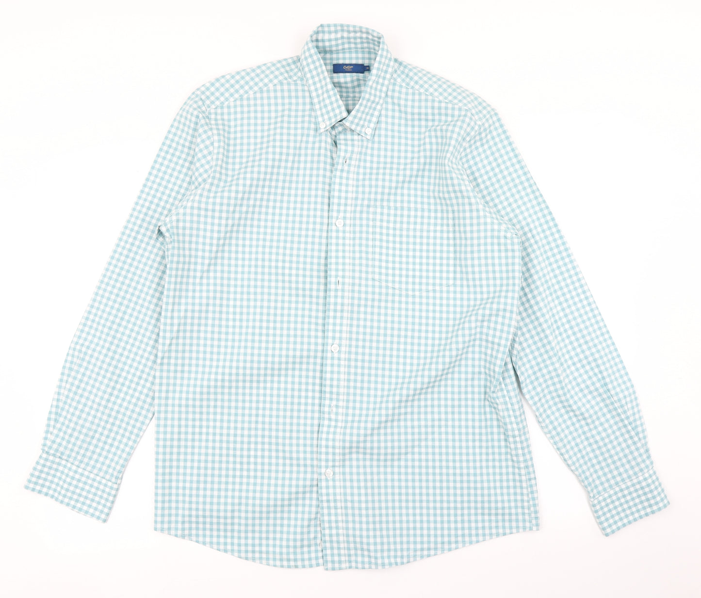 Cotton Traders Mens Black Check   Button-Up Size M