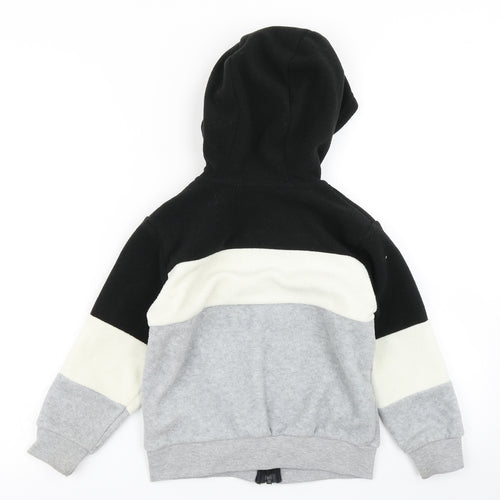 NEXT Boys Grey Colourblock Fleece Full Zip Hoodie Size 4-5 Years