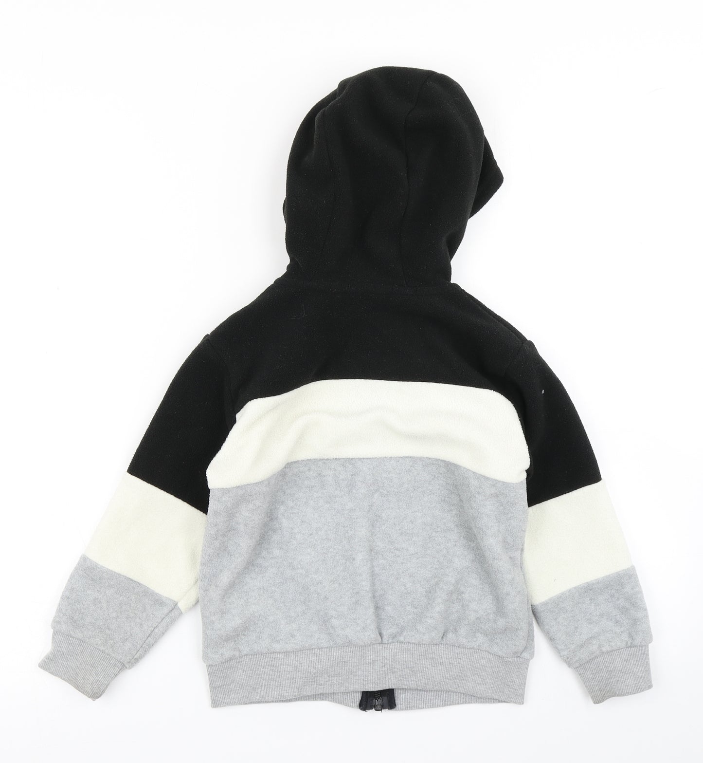 NEXT Boys Grey Colourblock Fleece Full Zip Hoodie Size 4-5 Years