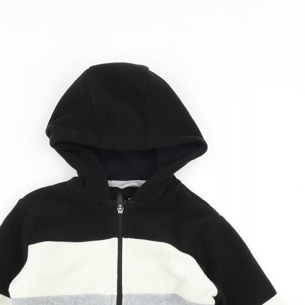 NEXT Boys Grey Colourblock Fleece Full Zip Hoodie Size 4-5 Years