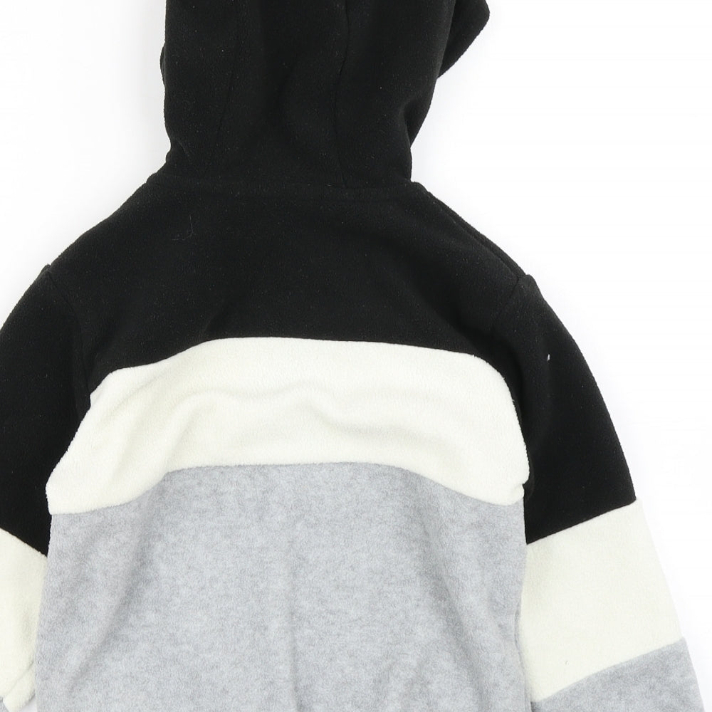 NEXT Boys Grey Colourblock Fleece Full Zip Hoodie Size 4-5 Years