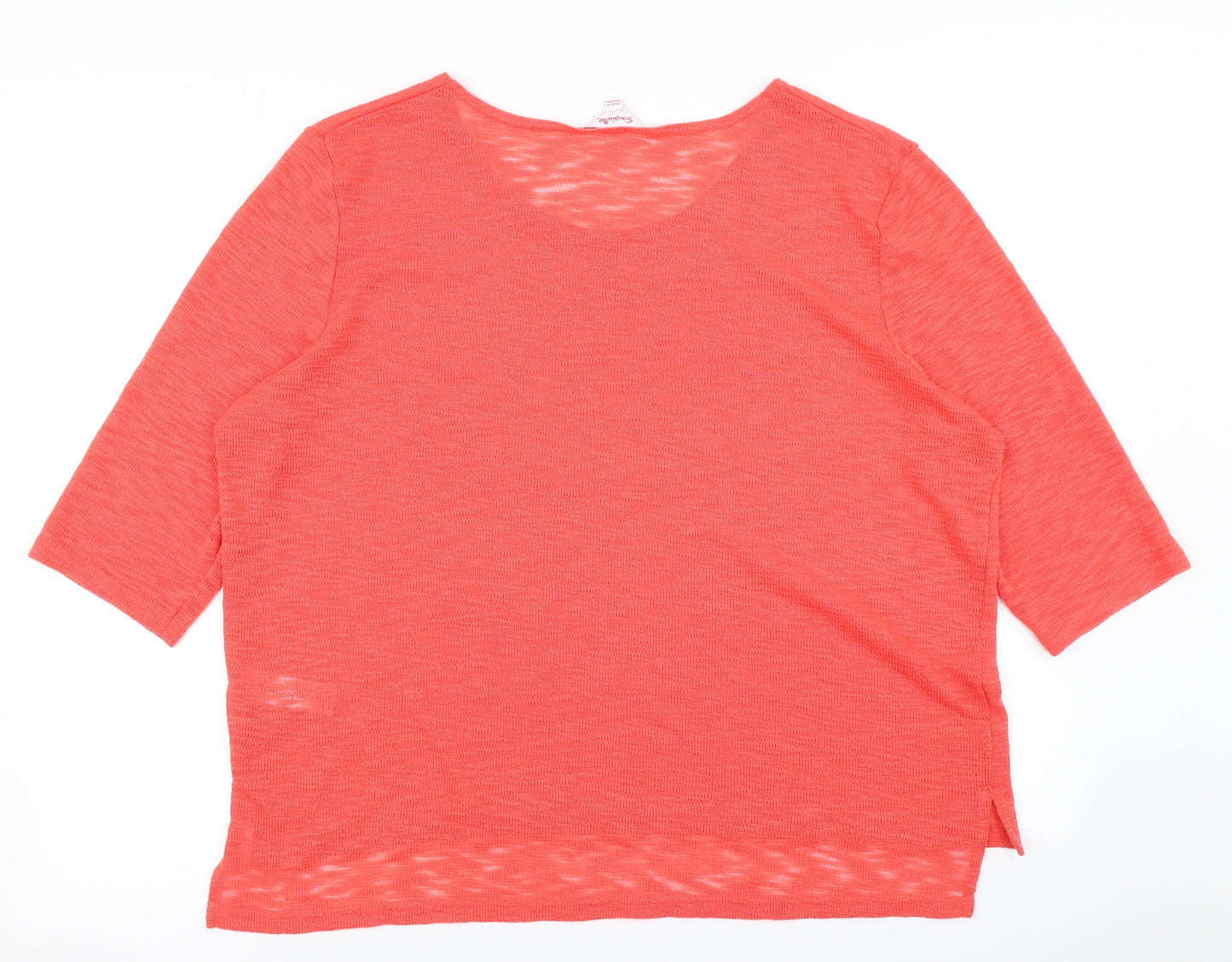 Simply Be Womens Orange   Basic T-Shirt Size 20