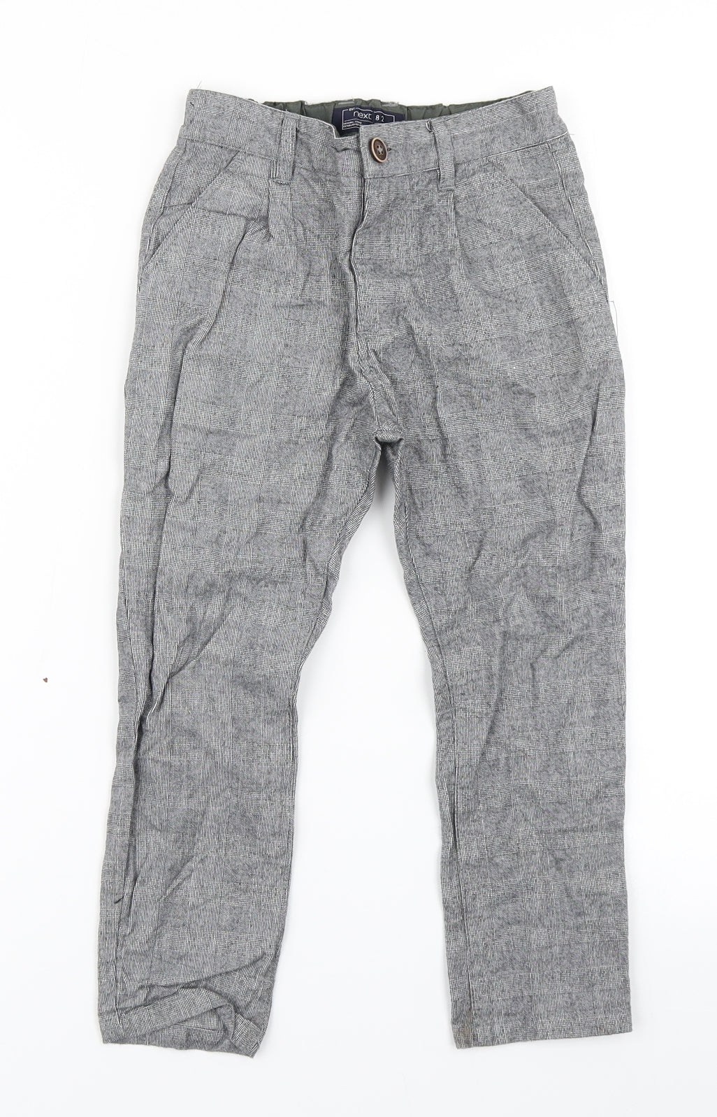 NEXT Boys Grey Plaid  Dress Pants Trousers Size 6 Years