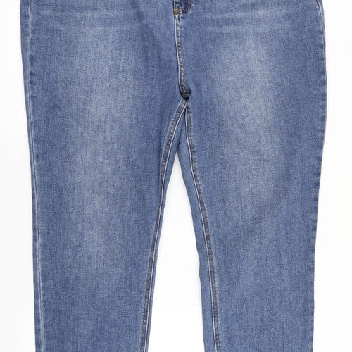 Simply Be Womens Blue  Denim Mom Jeans Size 24 L29 in
