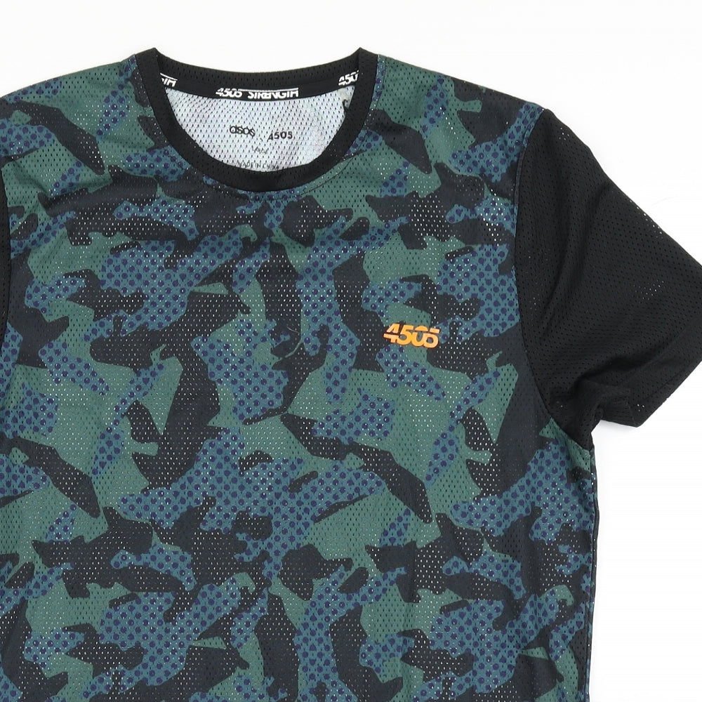 ASOS Mens Blue Camouflage  Basic T-Shirt Size L