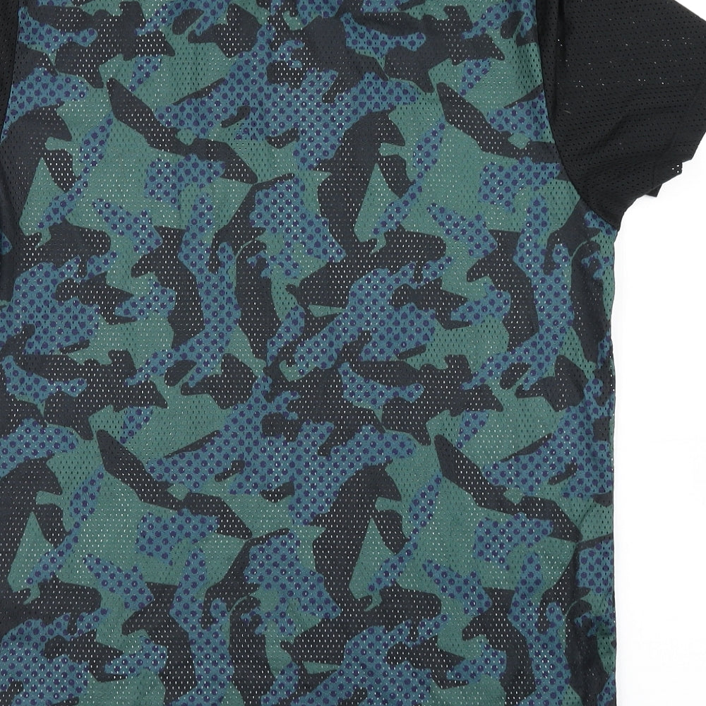 ASOS Mens Blue Camouflage  Basic T-Shirt Size L