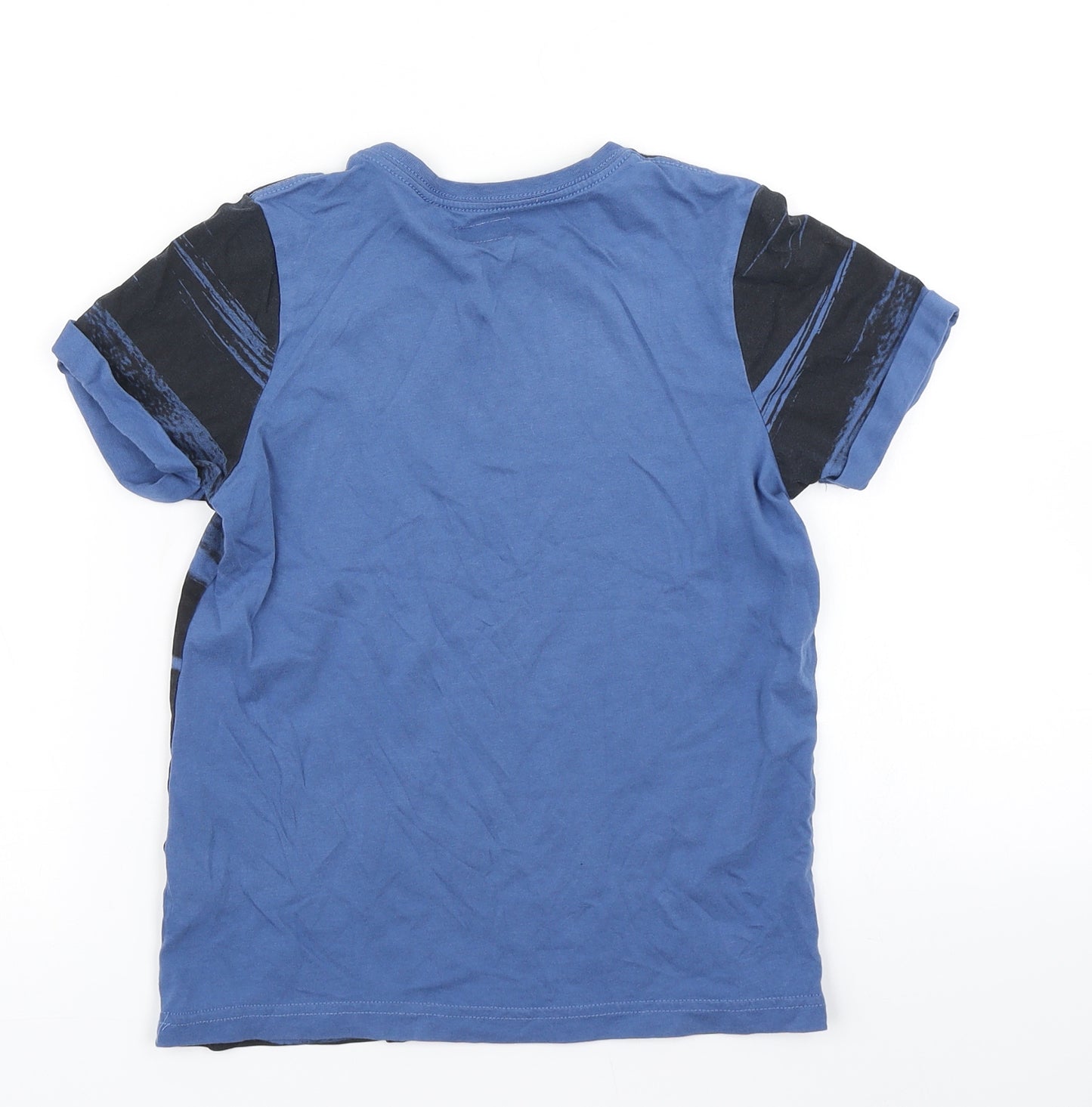 F&F Boys Blue Striped  Basic T-Shirt Size 6-7 Years
