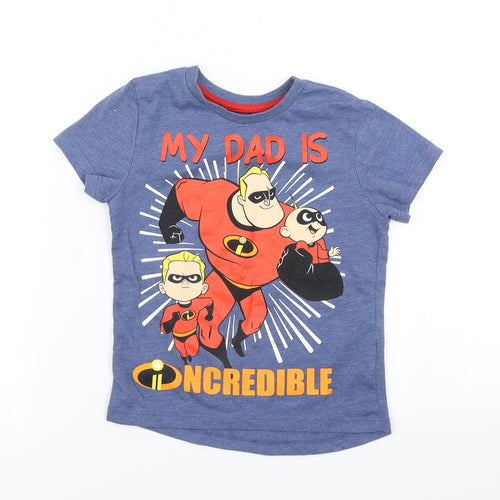 Primark Boys Blue   Basic T-Shirt Size 2-3 Years  - The Incredibles