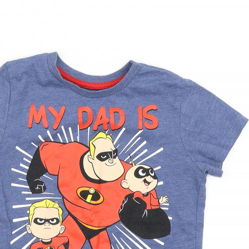 Primark Boys Blue   Basic T-Shirt Size 2-3 Years  - The Incredibles