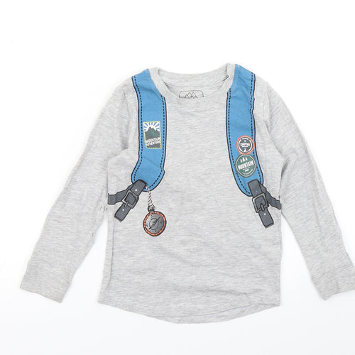 Wild Adventure Boys Grey   Basic T-Shirt Size 2-3 Years