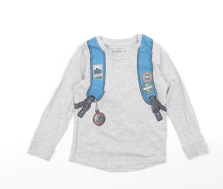 Wild Adventure Boys Grey   Basic T-Shirt Size 2-3 Years