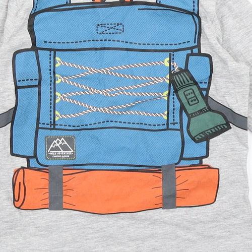 Wild Adventure Boys Grey   Basic T-Shirt Size 2-3 Years