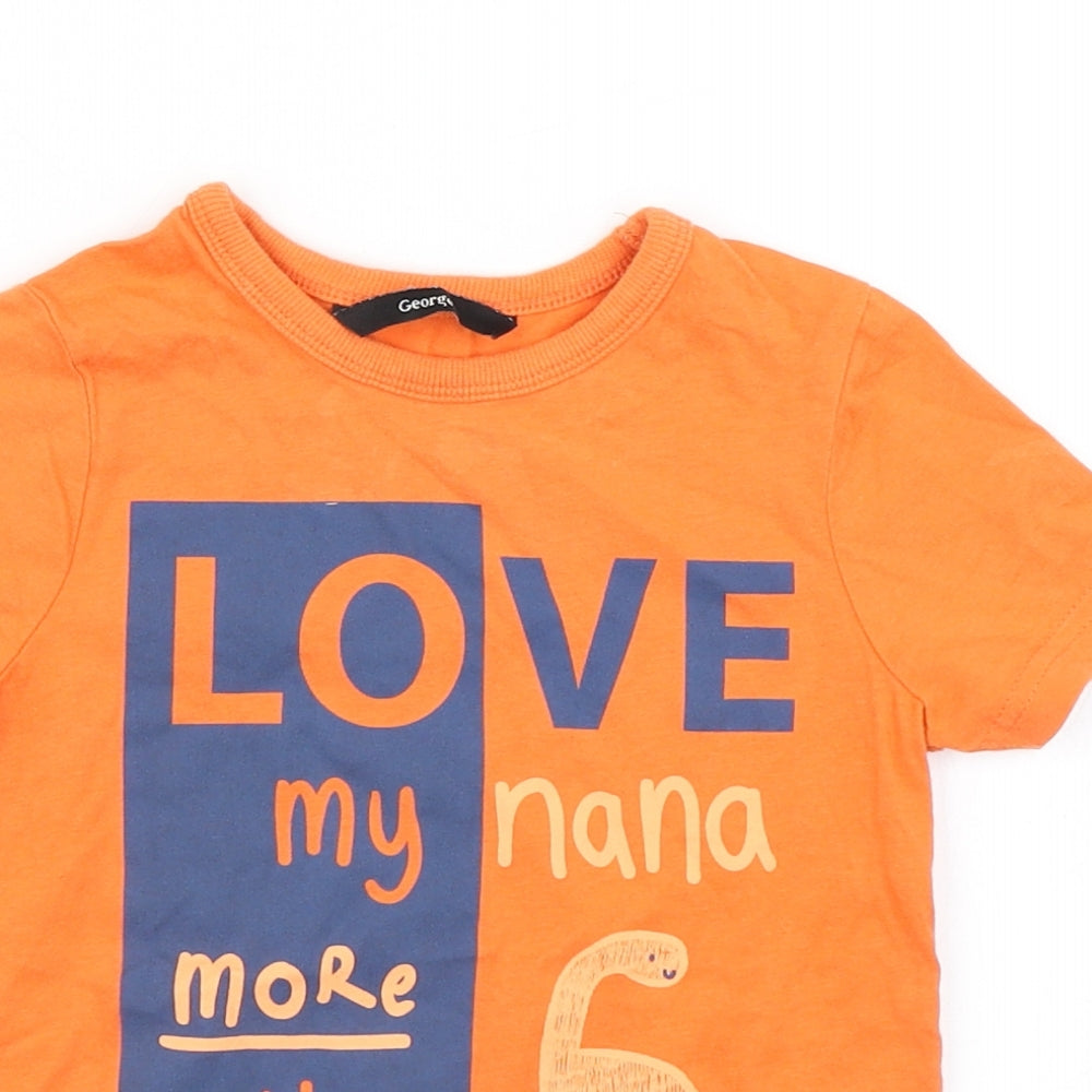George Boys Orange   Basic T-Shirt Size 2-3 Years