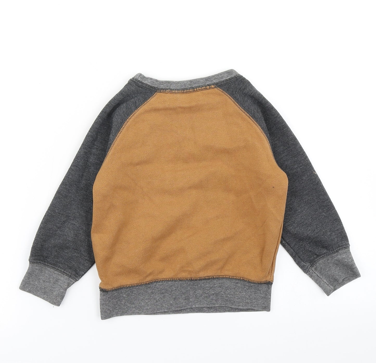 NEXT Boys Brown Colourblock  Pullover T-Shirt Size 18-24 Months