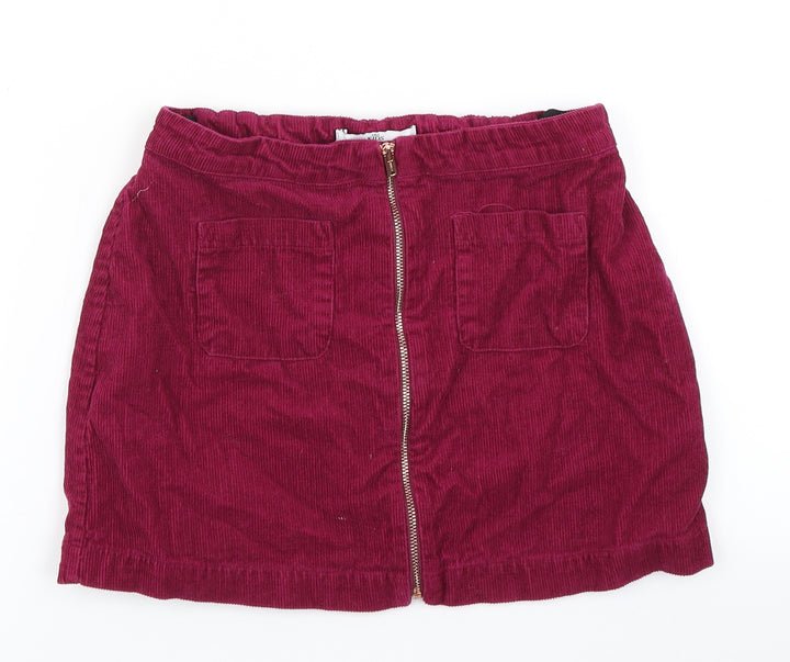 M&S Girls Pink Corduroy A-Line Skirt Size 9-10 Years