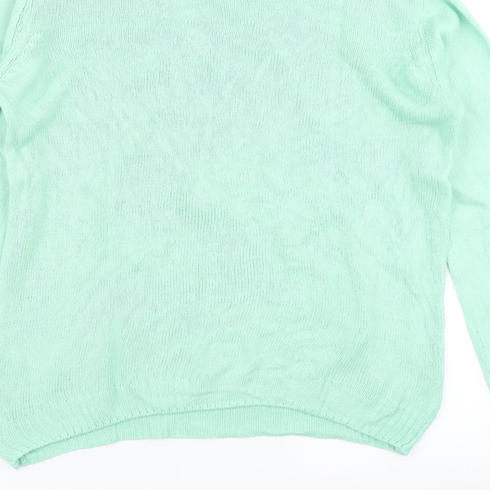 ISLE Womens Green  Knit Pullover Jumper Size S