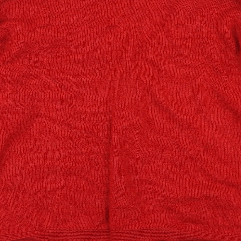 Care Womens Red  Knit Cardigan Jumper Size L