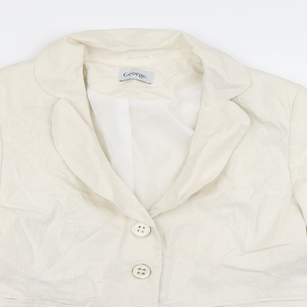 George Womens Ivory   Jacket Blazer Size 20  - Shoulder pads