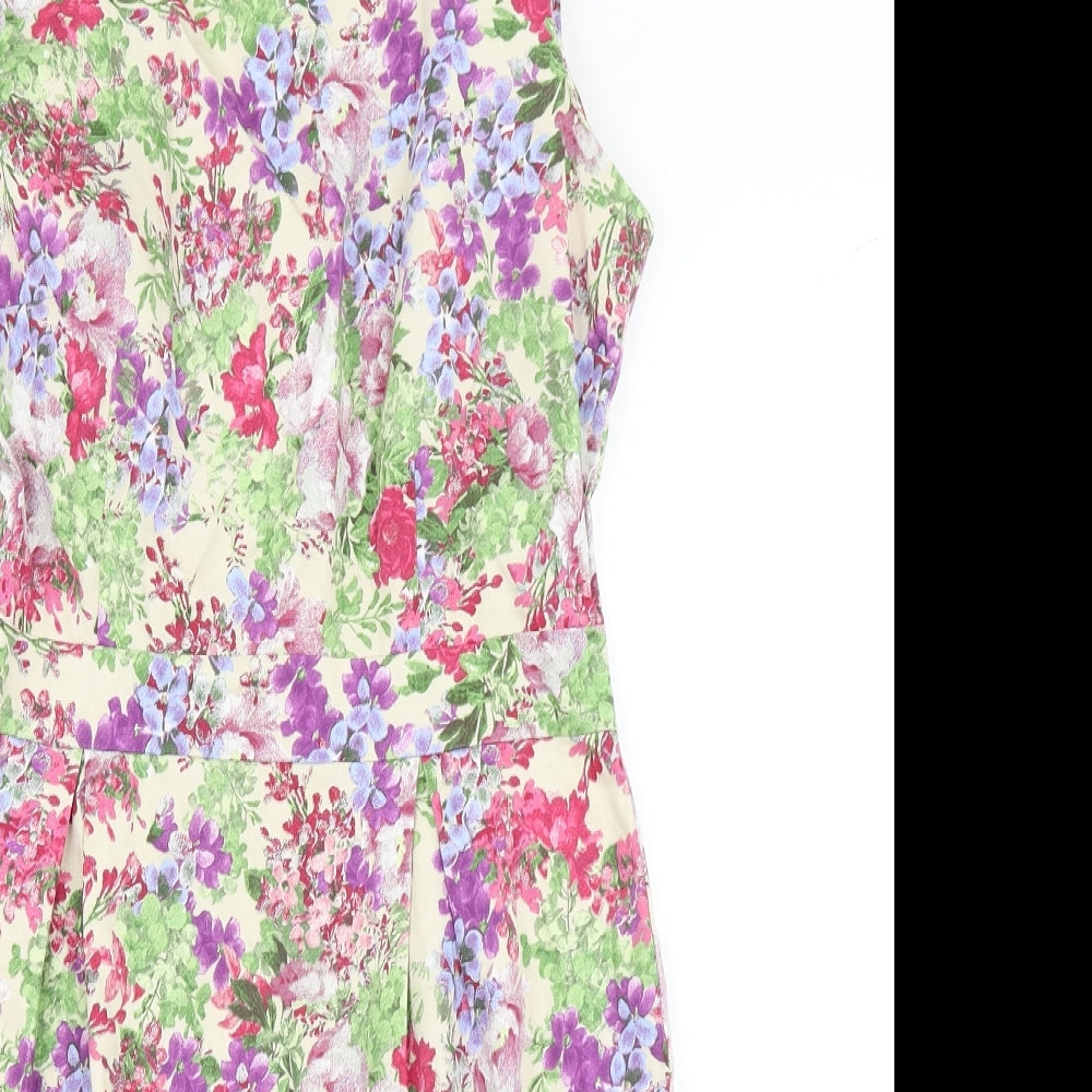 F&F Womens Ivory Floral  Pencil Dress  Size 12