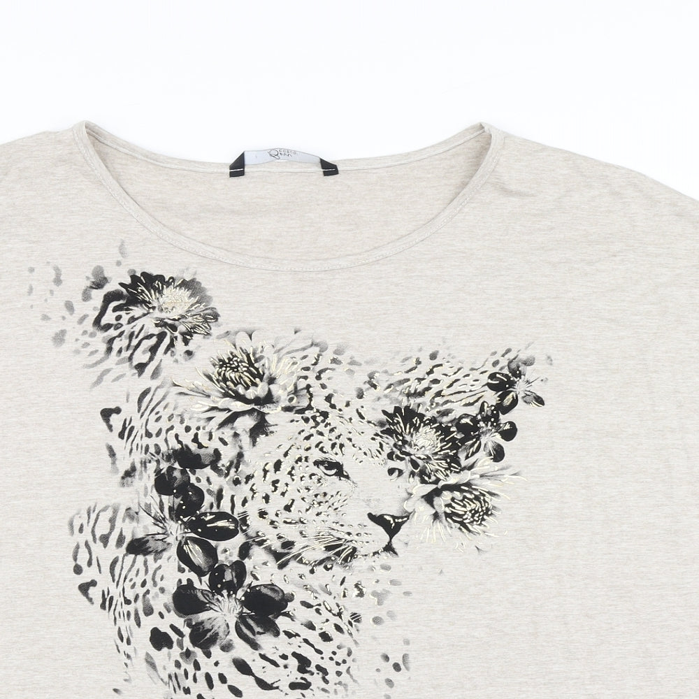 Bm Casual Womens Brown   Basic T-Shirt Size 24