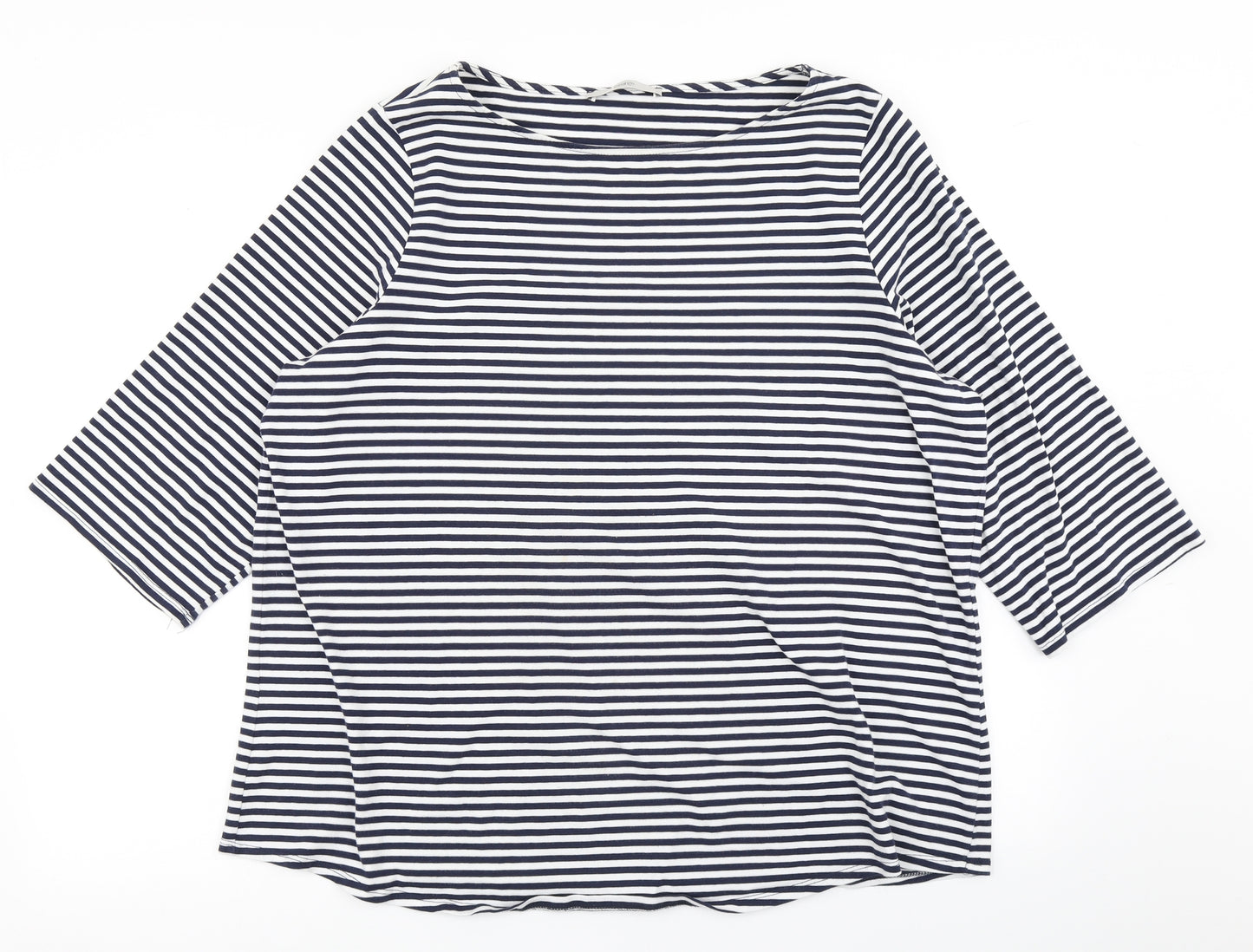 George Womens Blue Striped  Basic T-Shirt Size 24
