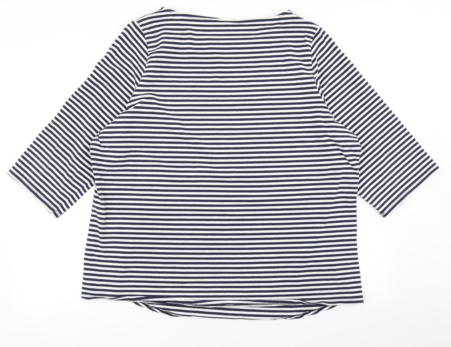 George Womens Blue Striped  Basic T-Shirt Size 24