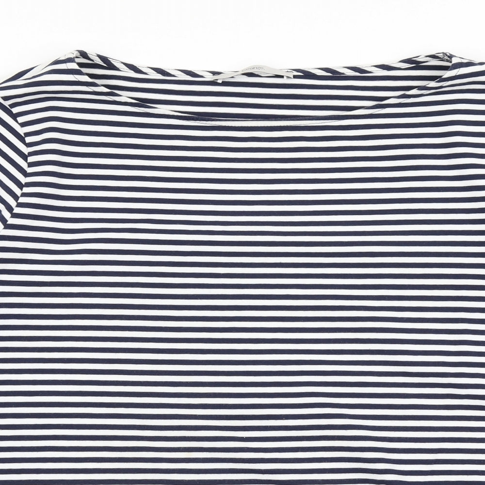 George Womens Blue Striped  Basic T-Shirt Size 24