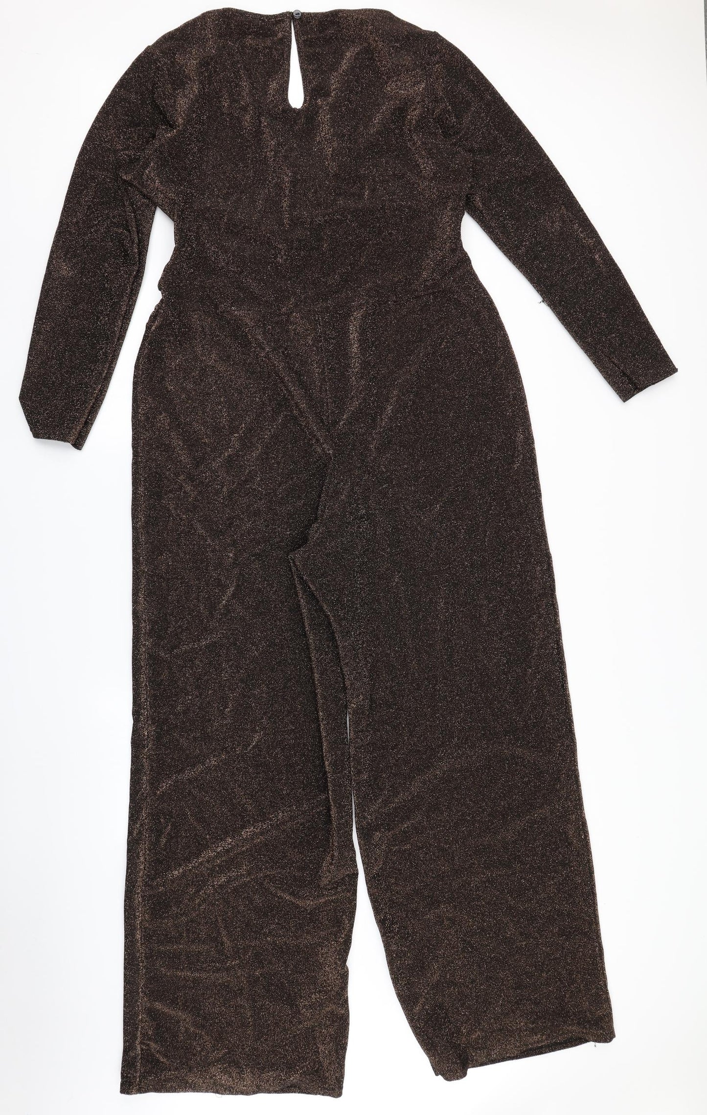Boohoo Womens Brown   Jumpsuit One-Piece Size 18 L19 in