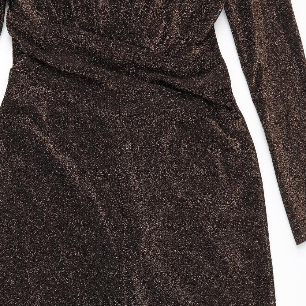 Boohoo Womens Brown   Jumpsuit One-Piece Size 18 L19 in