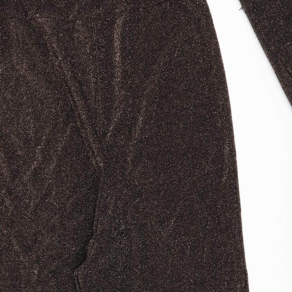 Boohoo Womens Brown   Jumpsuit One-Piece Size 18 L19 in