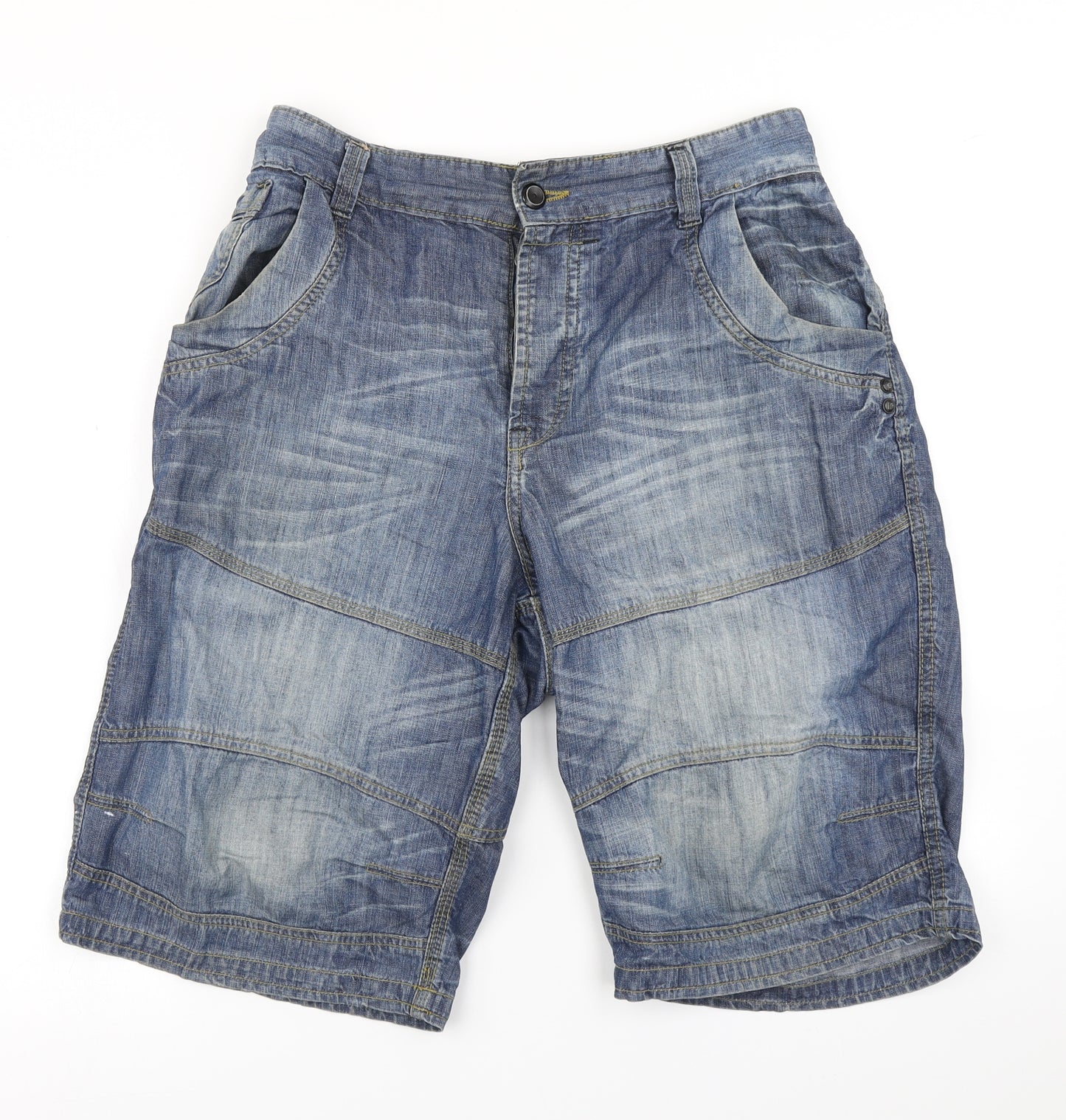 NEXT Mens Blue  Denim Cargo Shorts Size 34 in