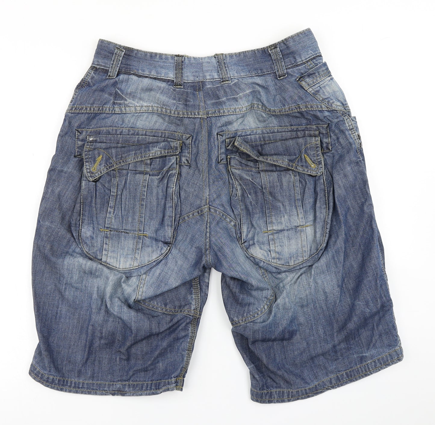 NEXT Mens Blue  Denim Cargo Shorts Size 34 in