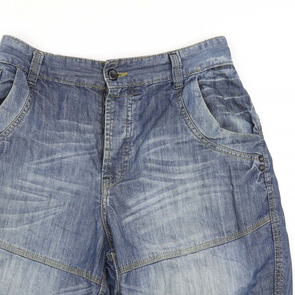 NEXT Mens Blue  Denim Cargo Shorts Size 34 in